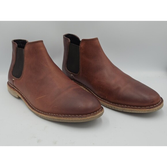 Kenneth Cole Reaction BROWN LEATHER Chelsea Boots Slip On Mens Size 11 main image 6